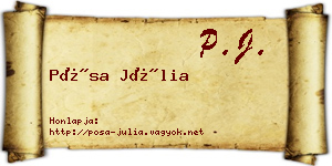 Pósa Júlia névjegykártya